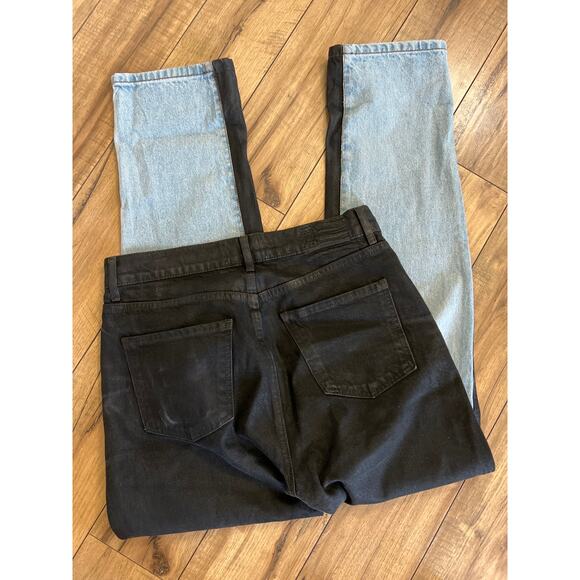 REVICE Boyfriend Jeans Blue and Black Two-Tone - Picture 4 of 6